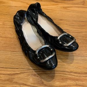 Black Flats with Buckle by Attilio Giusti Leombruni